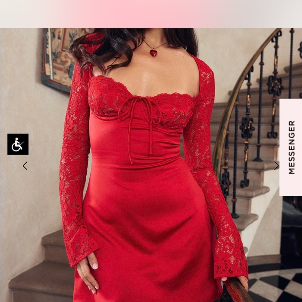 House of CB Red Lace Dress